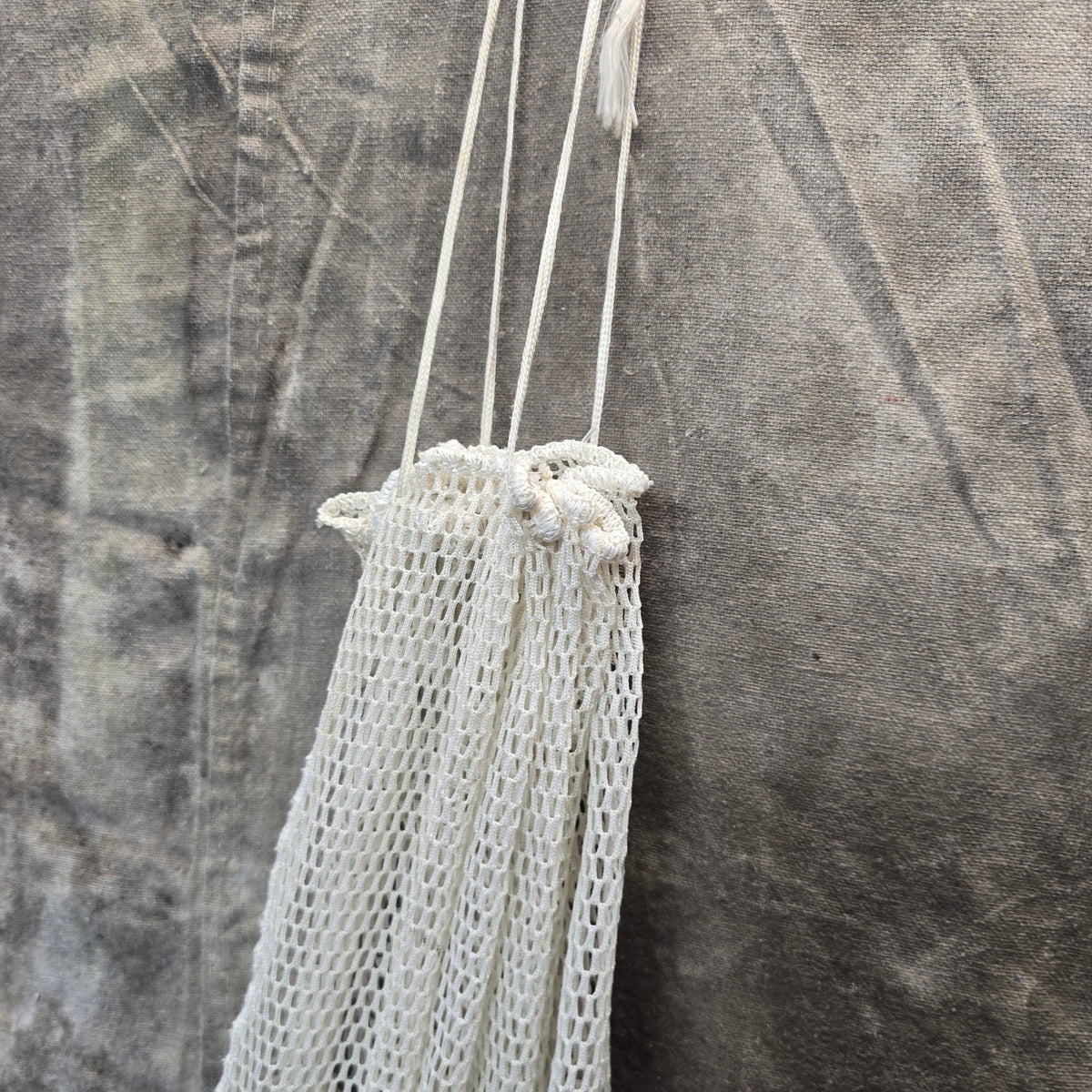 Vintage 1970s White Mesh Nylon Laundry Bag