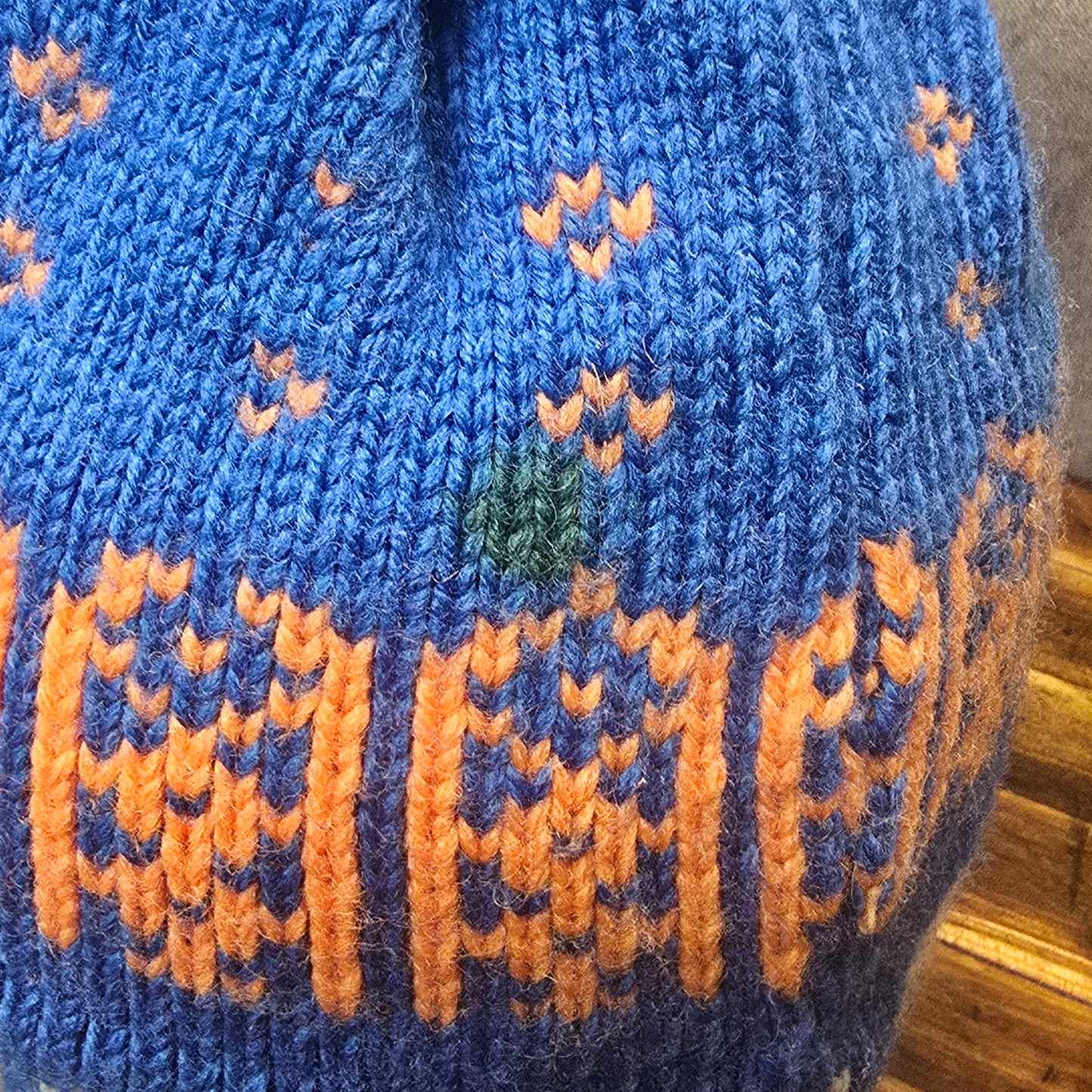 Vintage 1970s Alta Ski Area Utah Blue Wool Pom Beanie