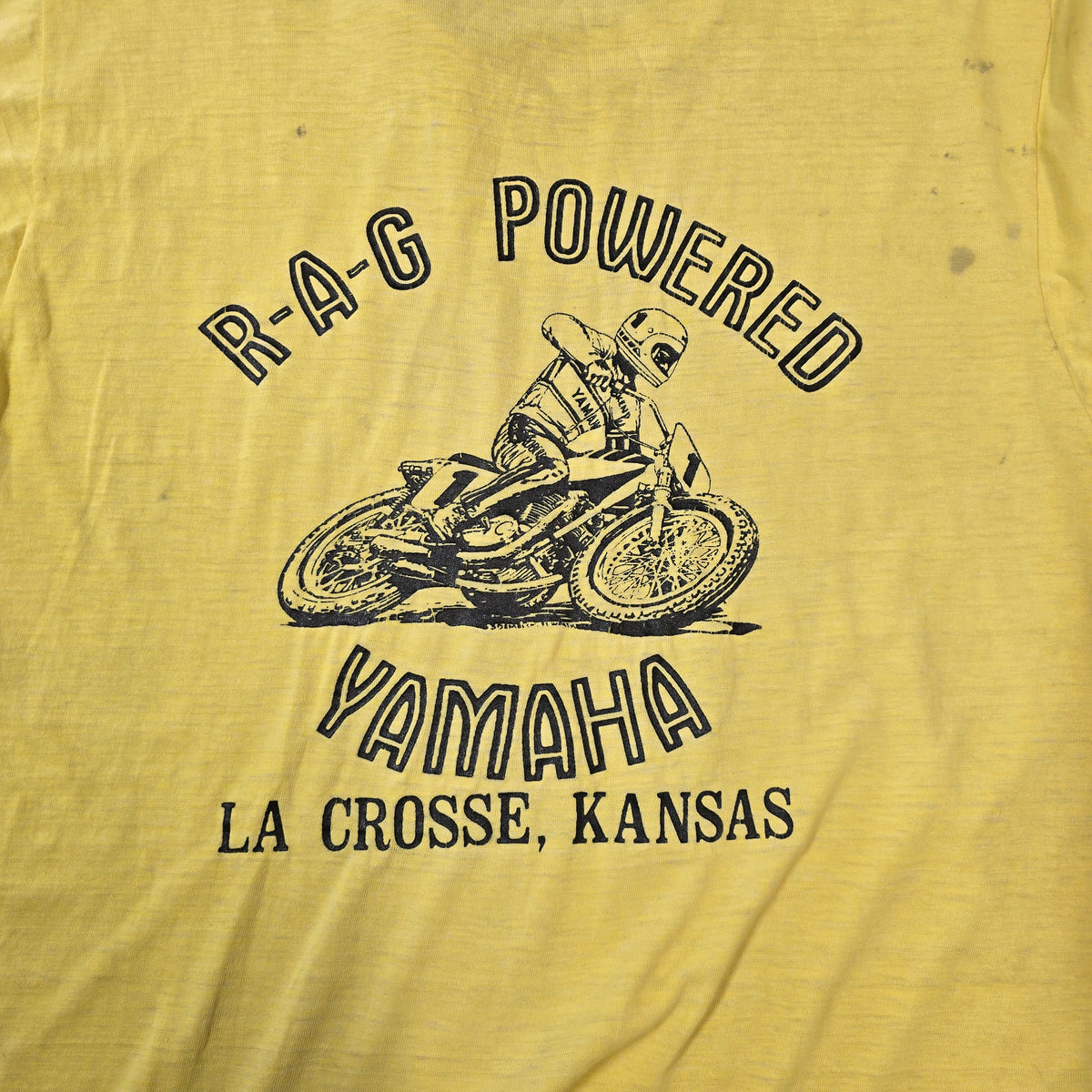 Vintage 1970s Yamaha Rag Powered 3D Emblem La Crosse Kansas Shirt