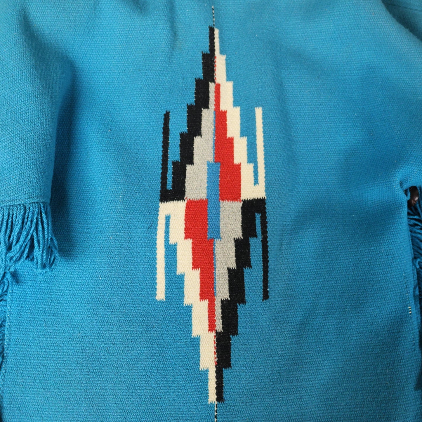 Vintage 1960s Ortega Turquoise Button-Down Shawl