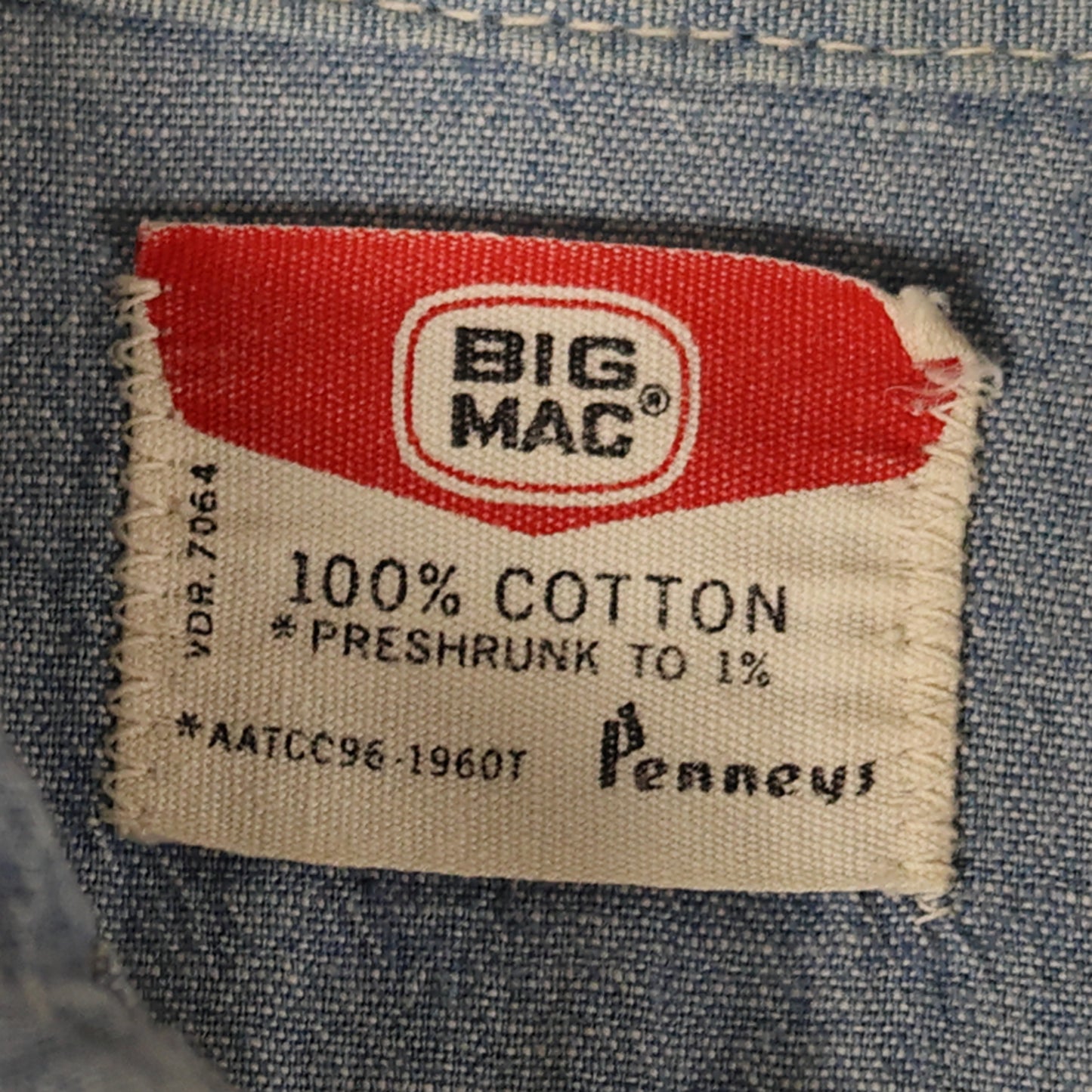 Vintage 1950s Big Mac 100% Cotton Chambray Button-Up Shirt