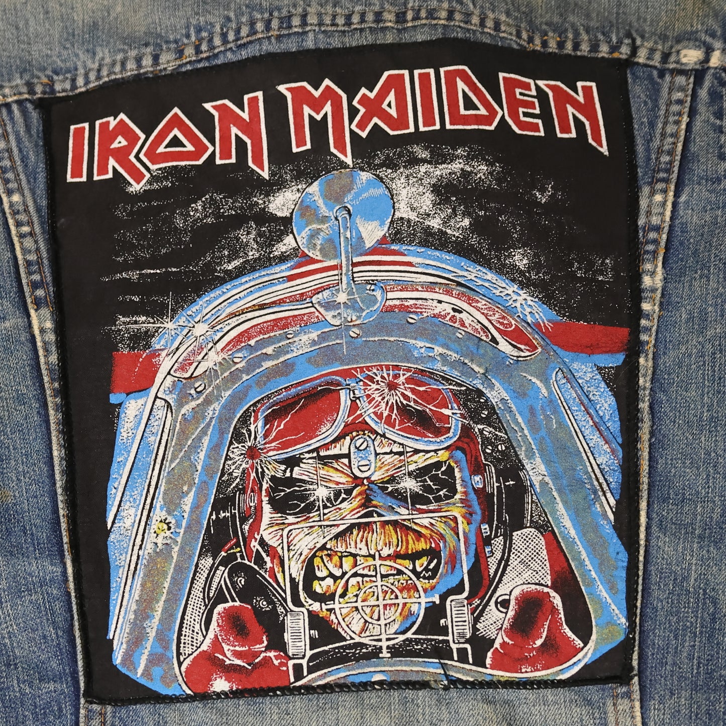 Vintage 1980s Iron Maiden Levis Big E Denim Vest