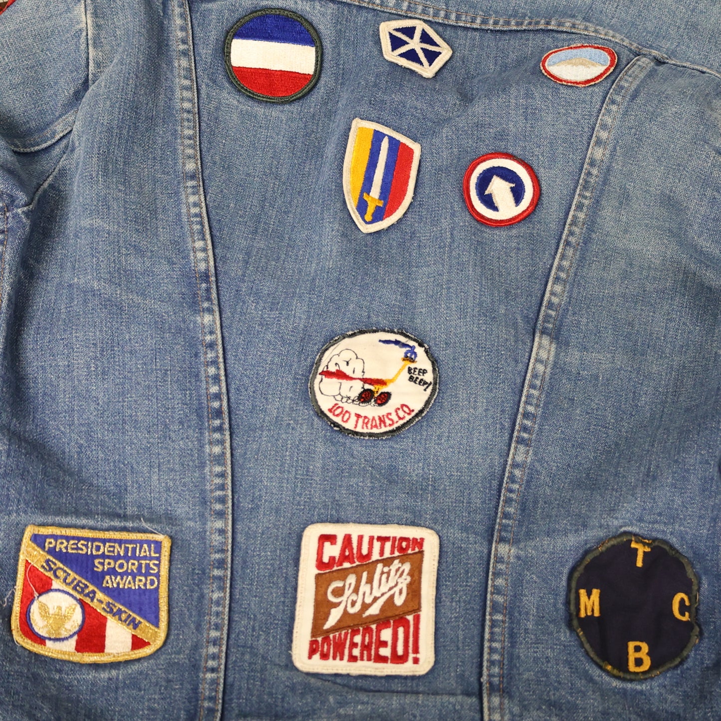 Vintage 1970s Wrangler Patched Denim Jacket