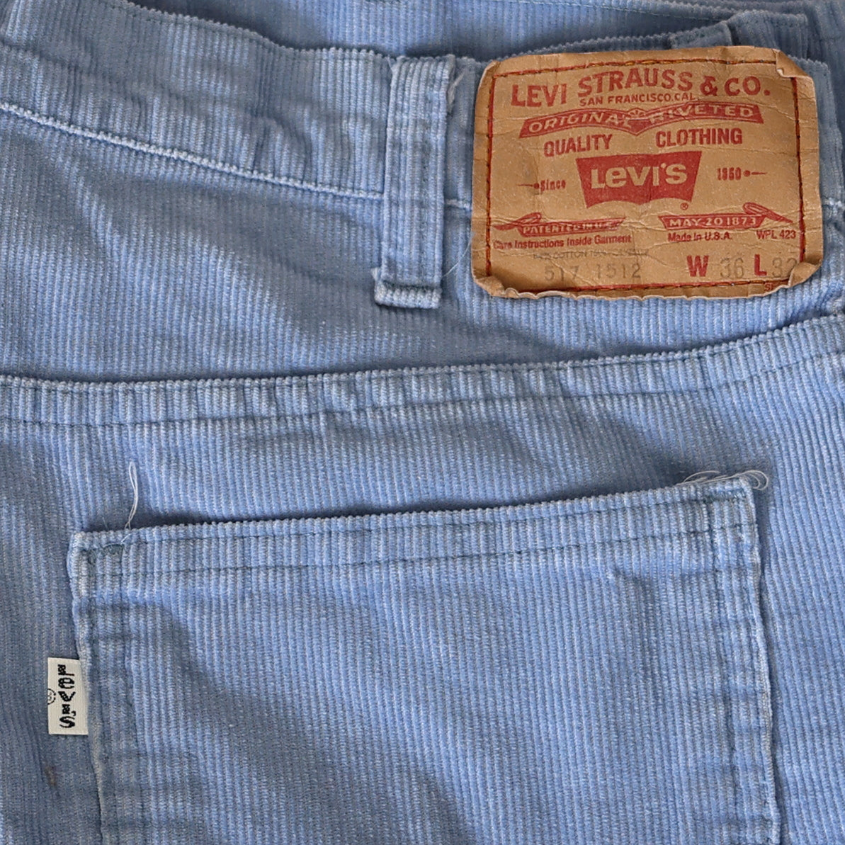 Vintage 1970s Levi's White Tab 517 Boot-Cut Corduroy Pants