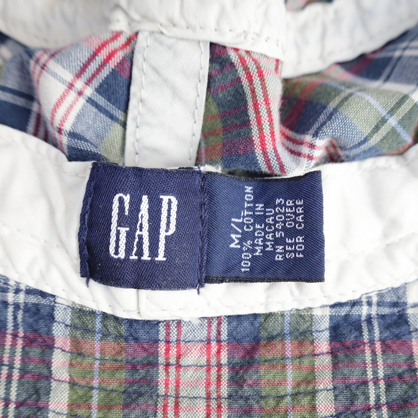 Vintage 1990s Gap Plaid Bucket Hat