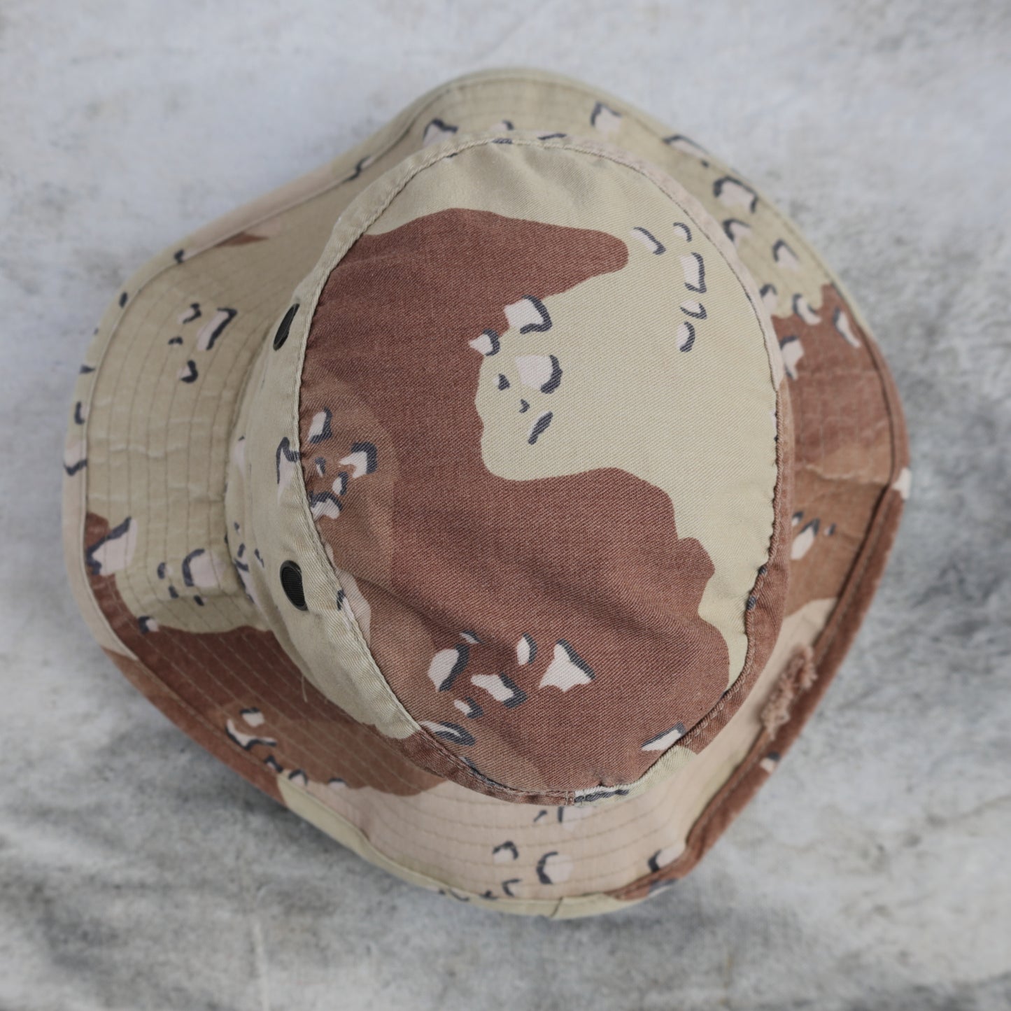 Vintage 1990s Military Hot-Weather Type 2 Chocolate Chip Camouflage Boonie Hat