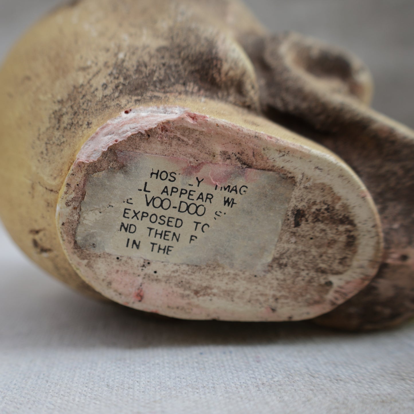 Vintage 1960s Chalkware Skull