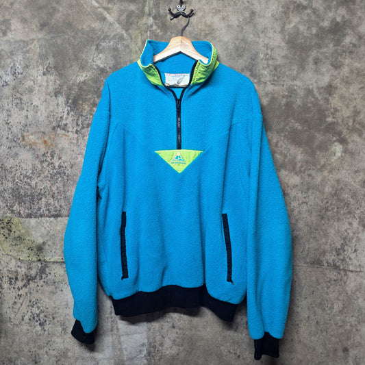 Vintage 1980s Demetri CMH Heli-skiing Fleece Quarter-Zip Pullover Sweatshirt