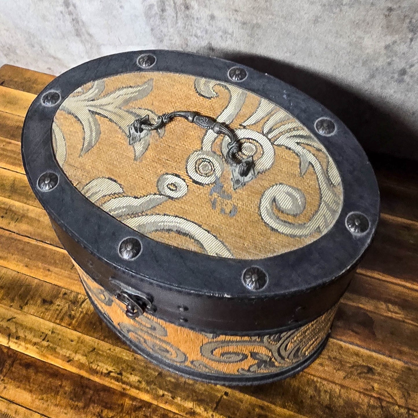 1960s Upholstered Hat Box
