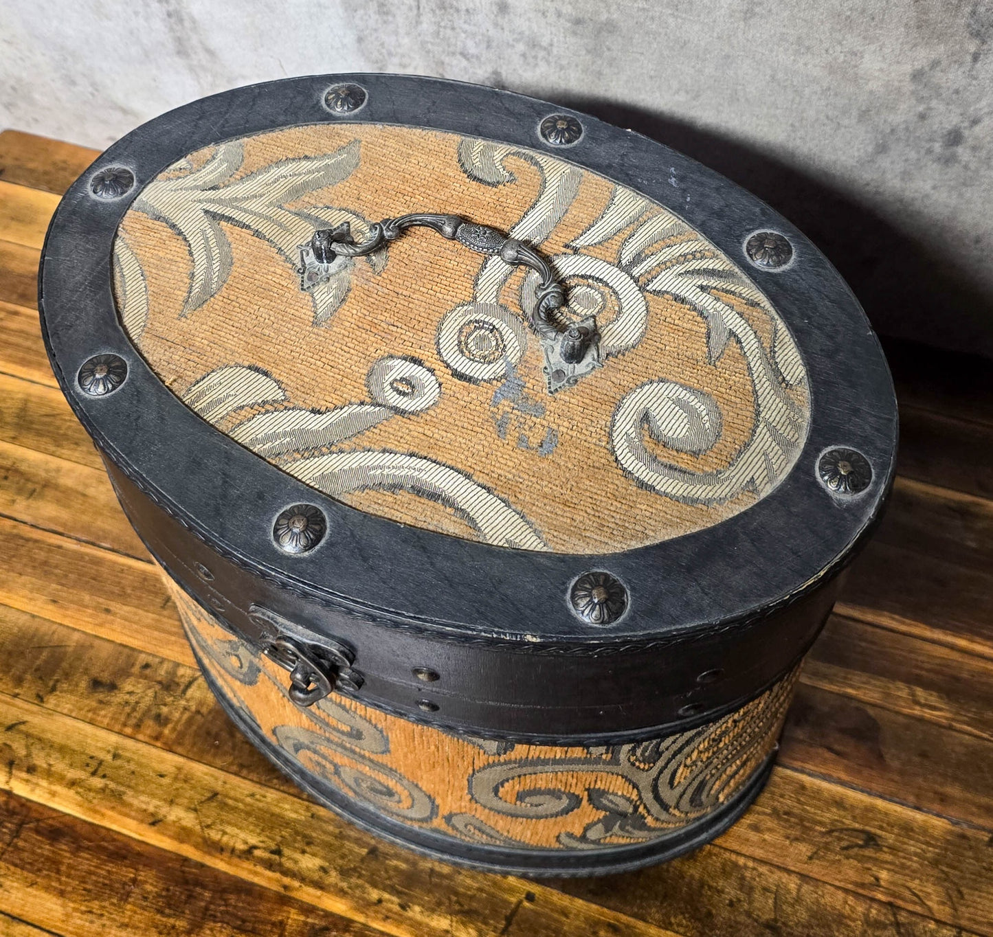 1960s Upholstered Hat Box