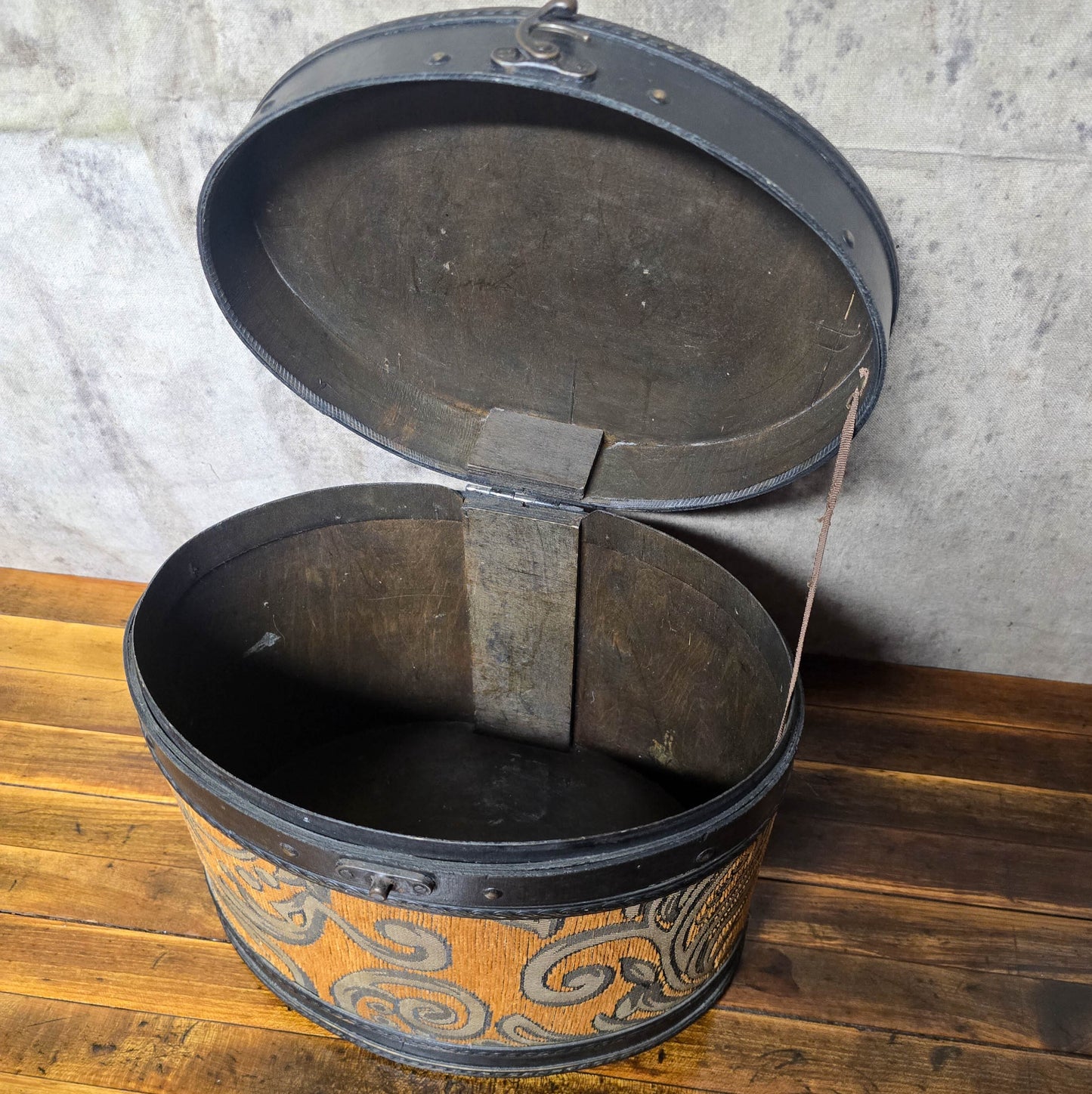 1960s Upholstered Hat Box