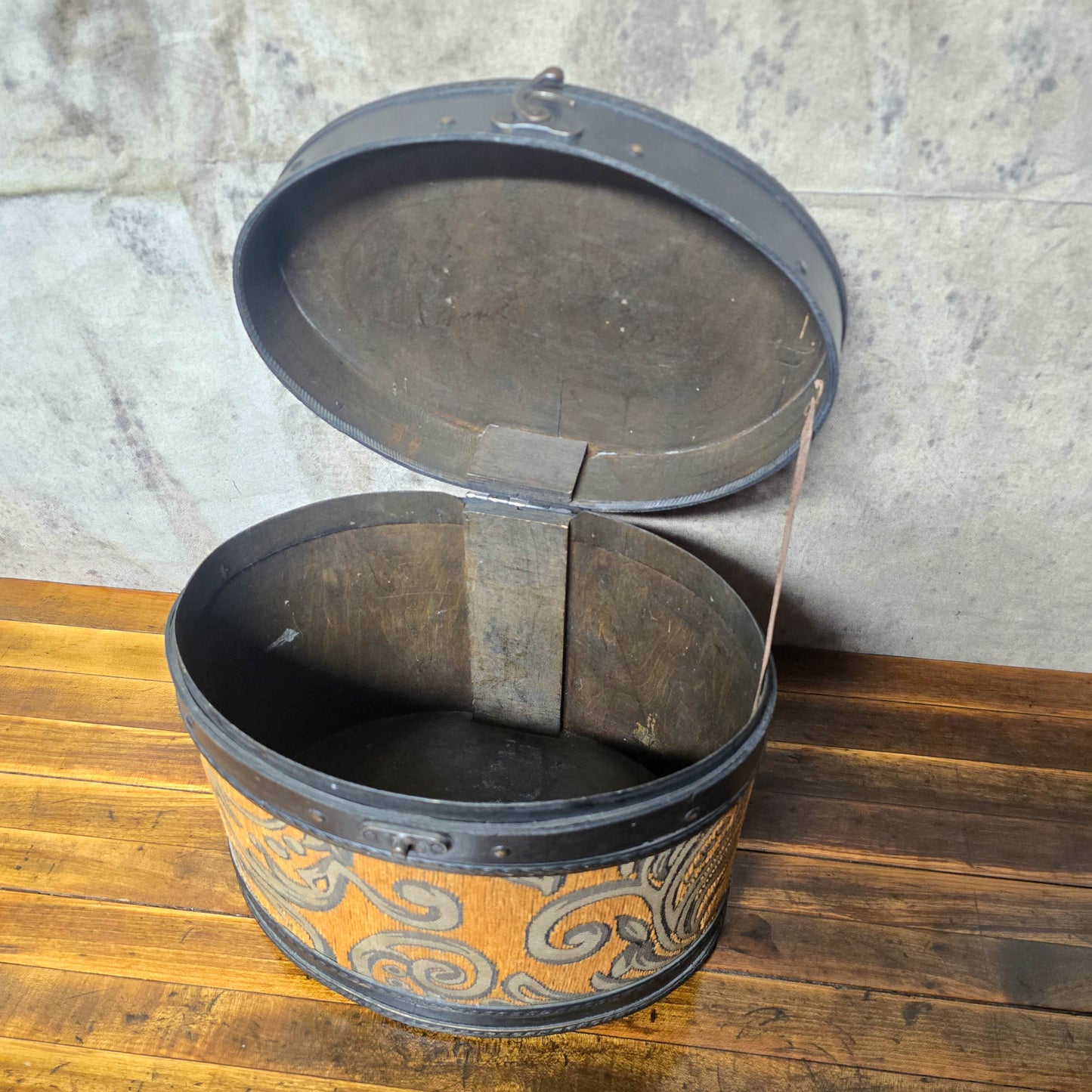 1960s Upholstered Hat Box