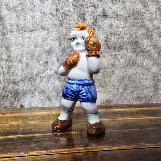 Vintage 1940s Occupy Japan Boxer Boy Ceramic Boxer