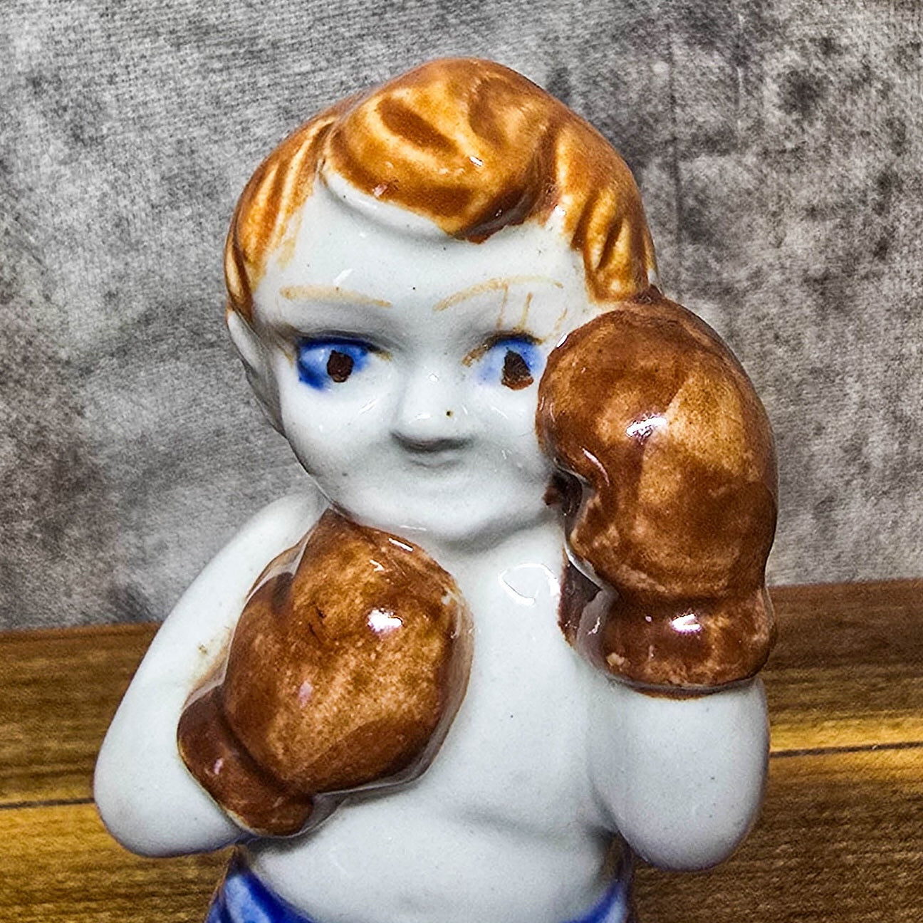 Vintage 1940s Occupy Japan Boxer Boy Ceramic Boxer