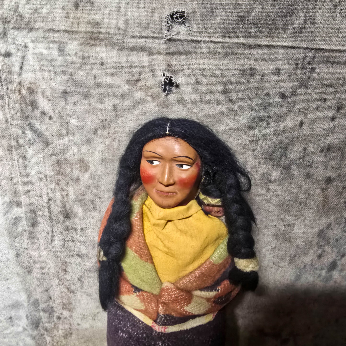 Vintage 1960s Large Native American Skookum Doll