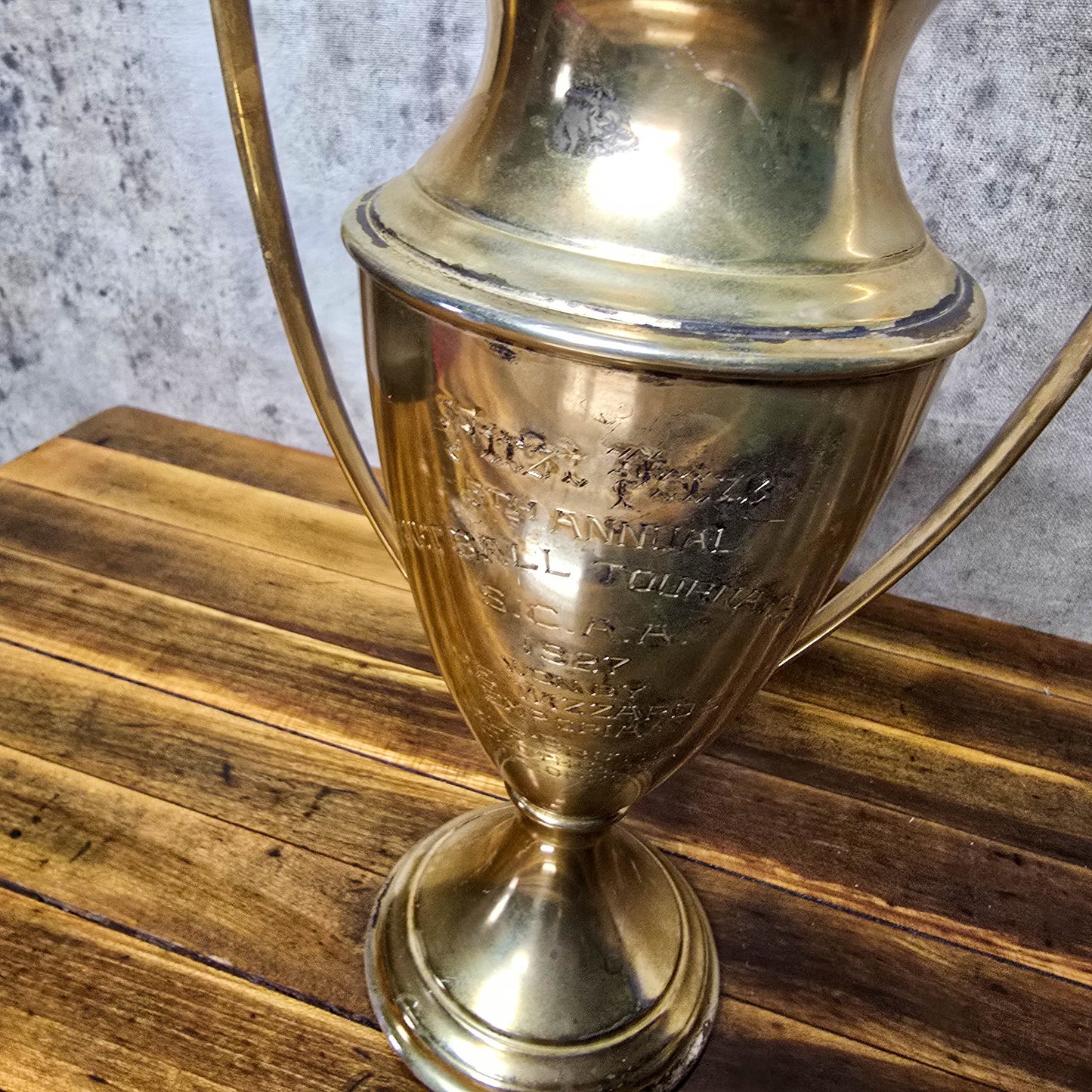 Vintage 1927 Woolf Brothers Clothiers 5th Annual Basketball Tournament First Place Trophy