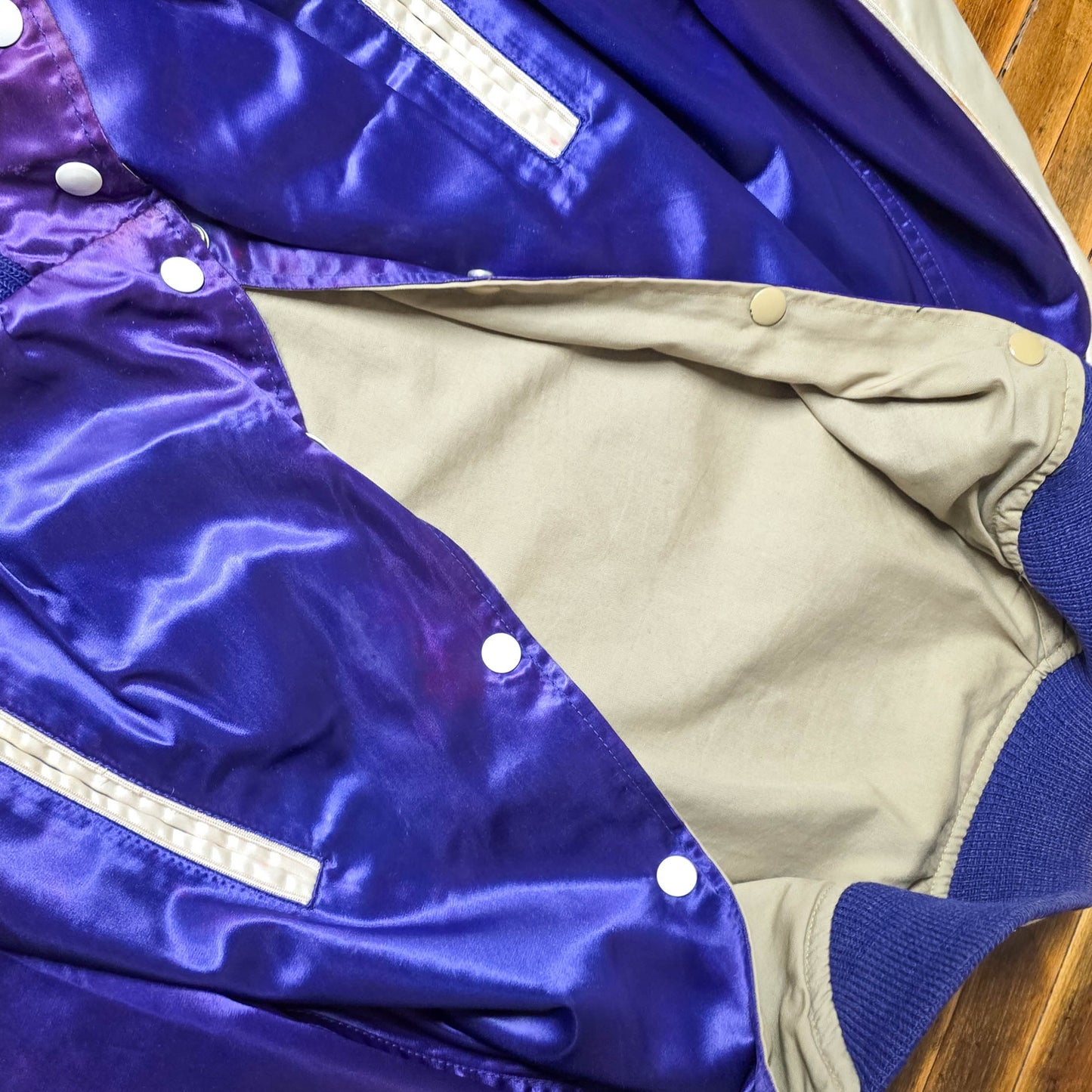 Vintage 1950s Reversible Satin Varsity Jacket