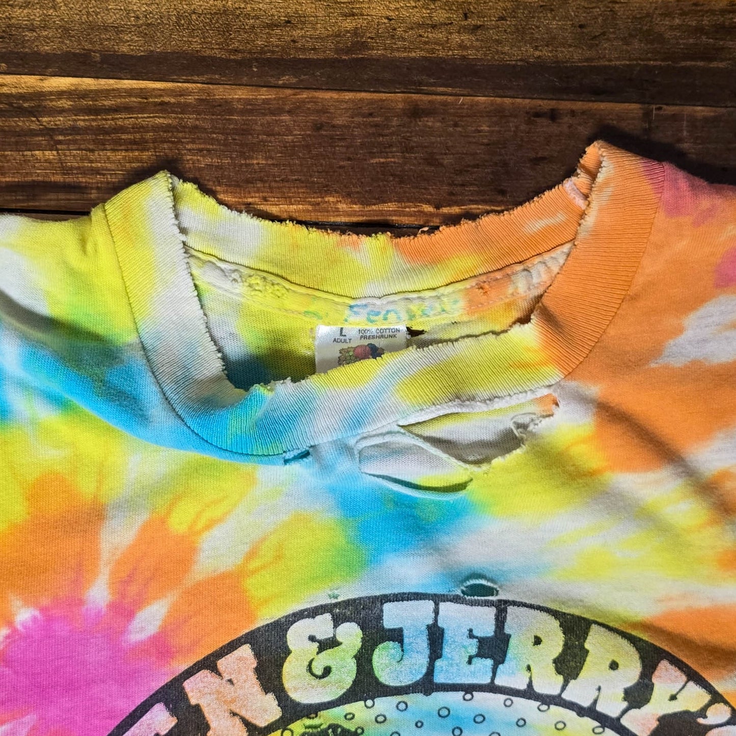 Vintage 1990s Ben & Jerry's Wavy Gravy Tie Dye Shirt