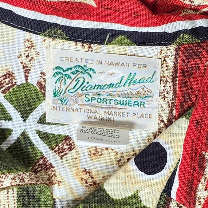 Vintage 1980s Diamond Head Sportswear Hawaiian Button Down Shirt
