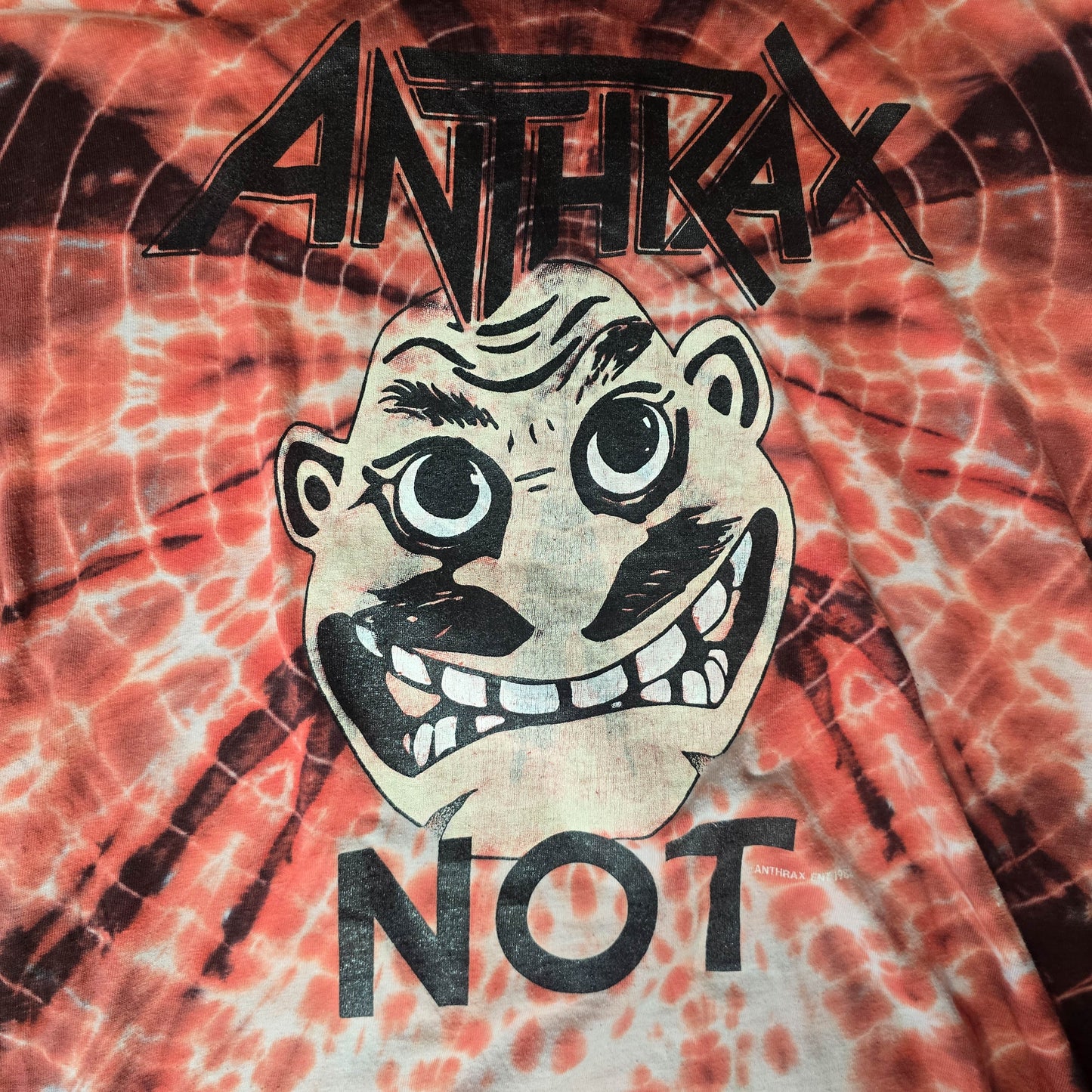 Vintage 1988 Symmetria Anthrax Not Man Tie Dye Shirt