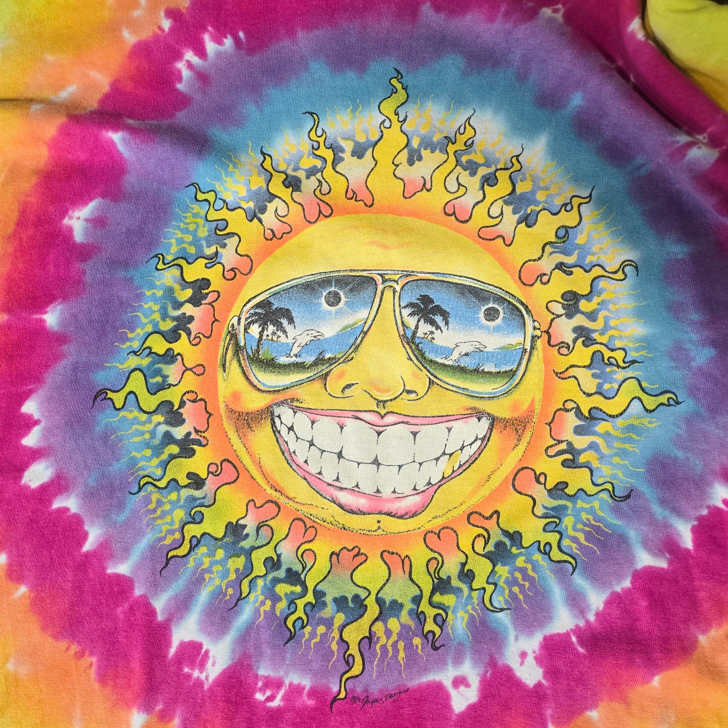 Vintage 1991 Jerry Jaspar Designs Sun Tie Dye Shirt