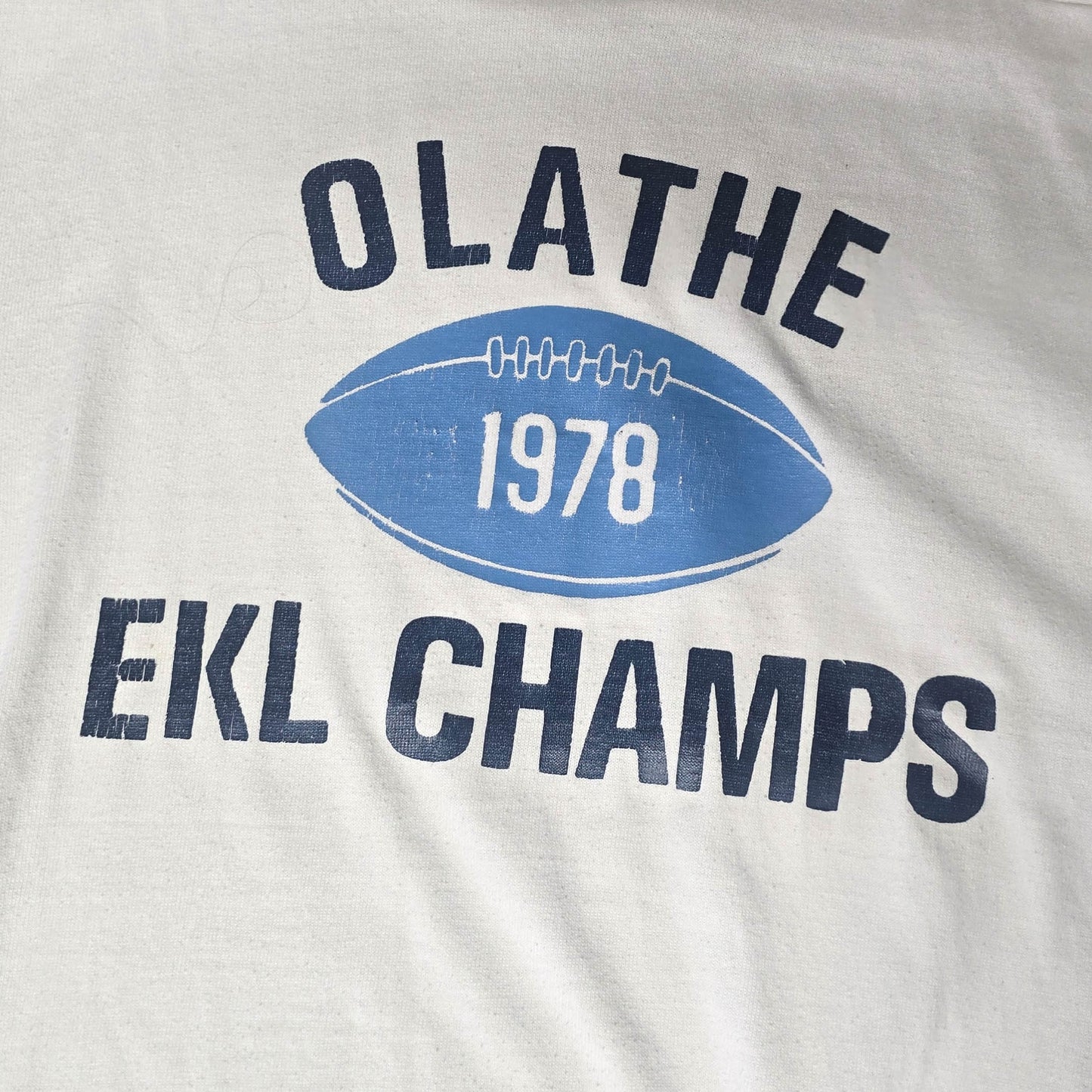 Vintage 1978 Olathe High School East Kansas League Champs Cotton Jersey