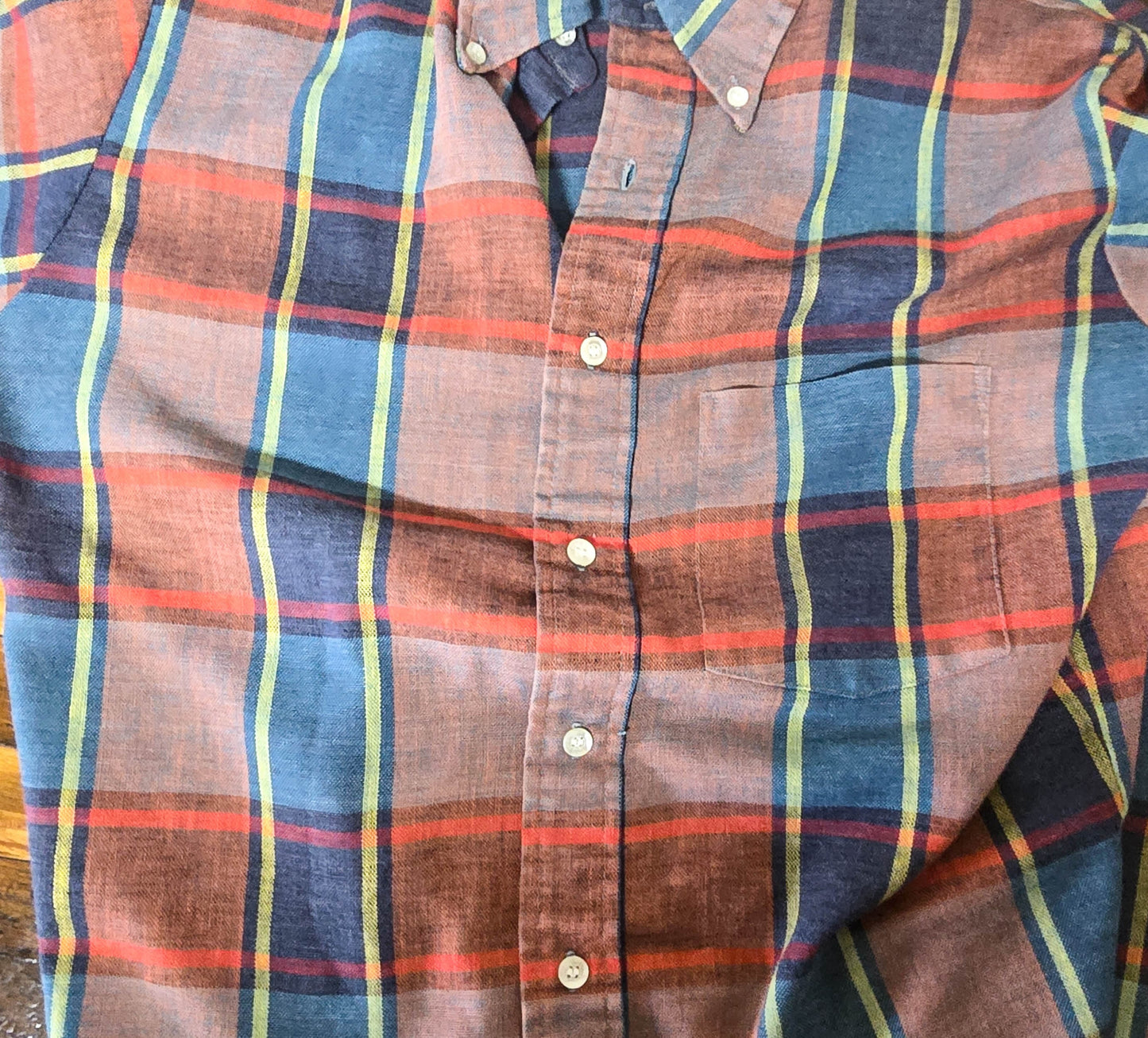 Vintage 1960’s Towncraft Lightweight Plaid Button Down Shirt