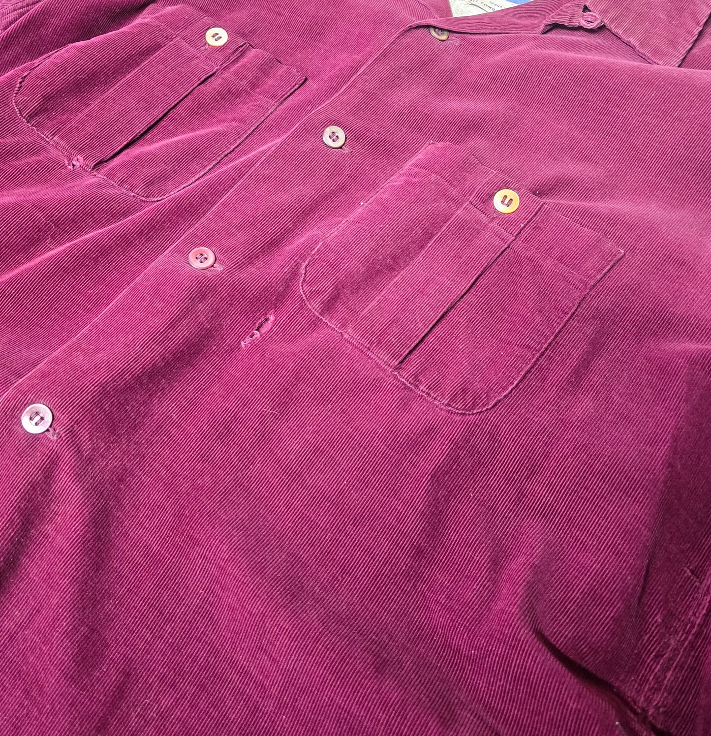 Vintage 1950s Corduroy Pilgrim Button Down Shirt