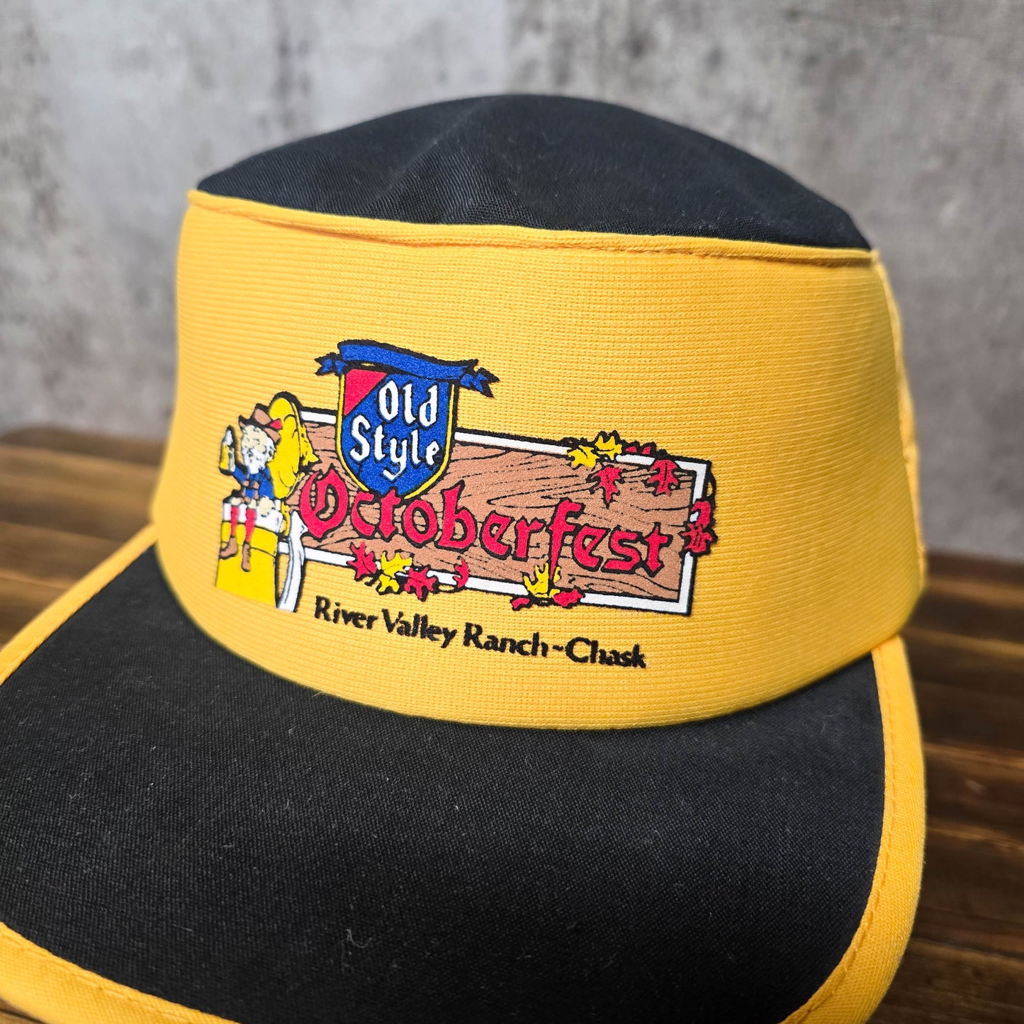Vintage 1980s Old Style Octoberfest River Valley Ranch-Chask Adjustable Hat