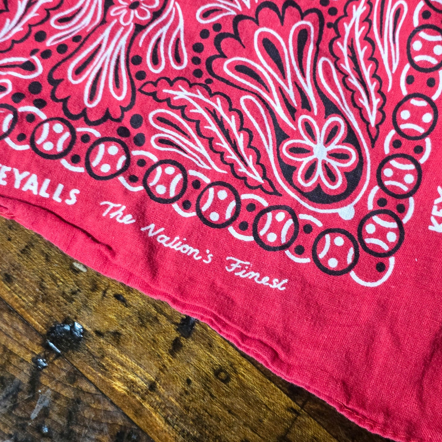 Vintage 1960s Key Work Clothes Red RN17754 Red All-Cotton Bandana