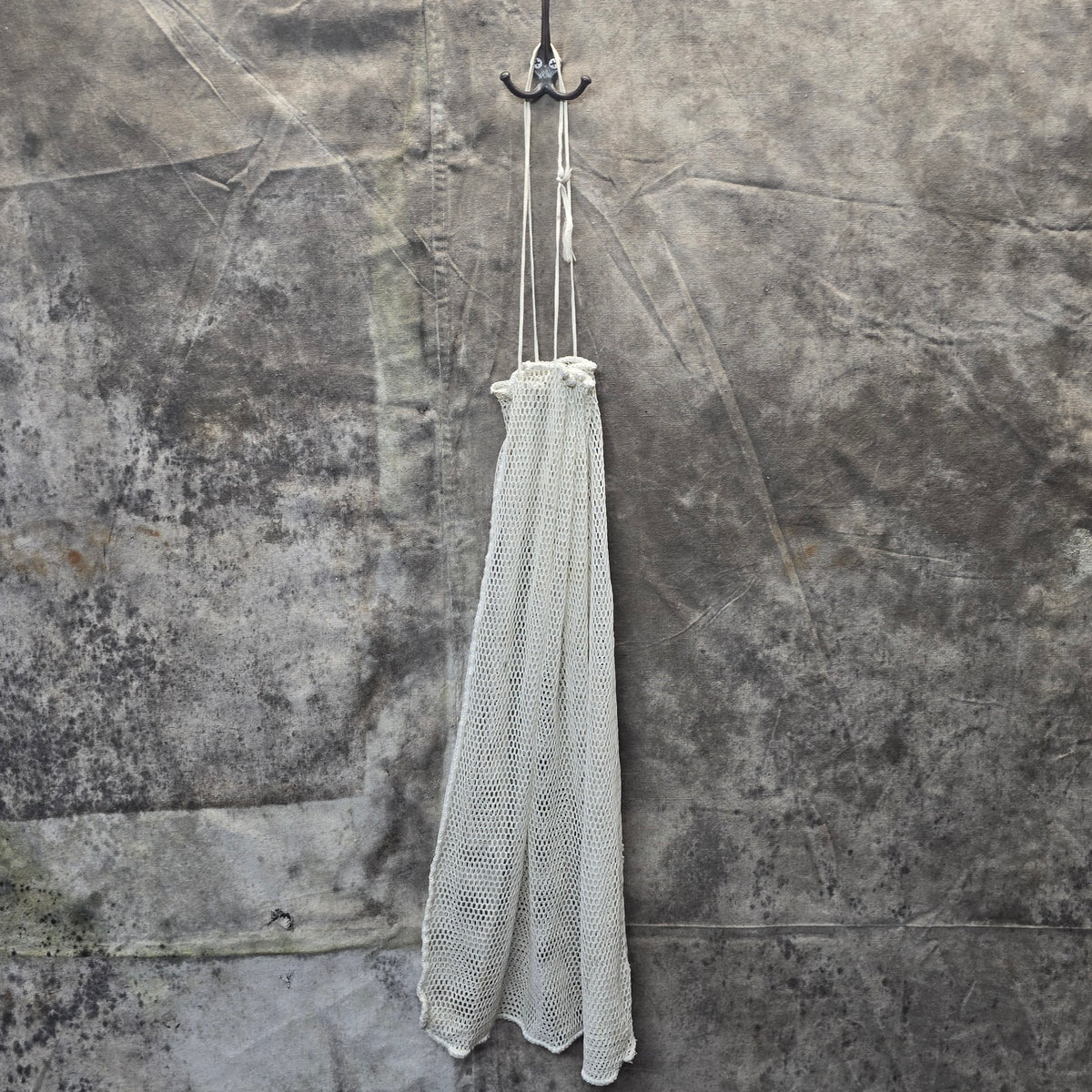 Vintage 1970s White Mesh Nylon Laundry Bag