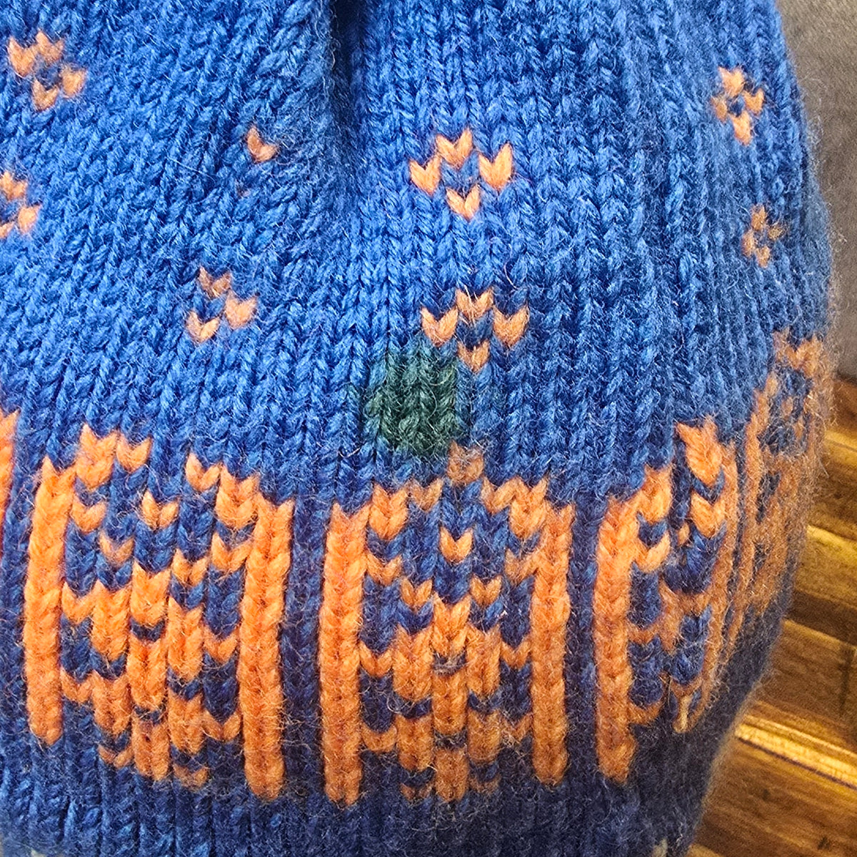 Vintage 1970s Alta Ski Area Utah Blue Wool Pom Beanie