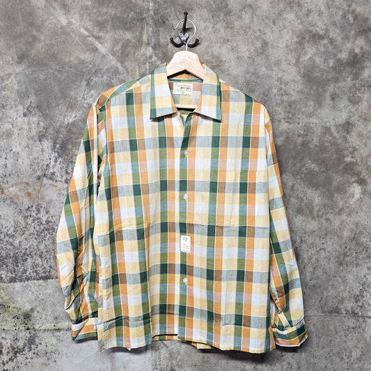 Vintage 1950s Empire Classics By Town Topic Lightweight Plaid Button Down Shirt
