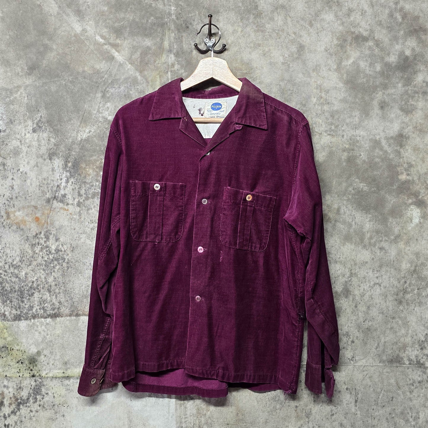 Vintage 1950s Corduroy Pilgrim Button Down Shirt