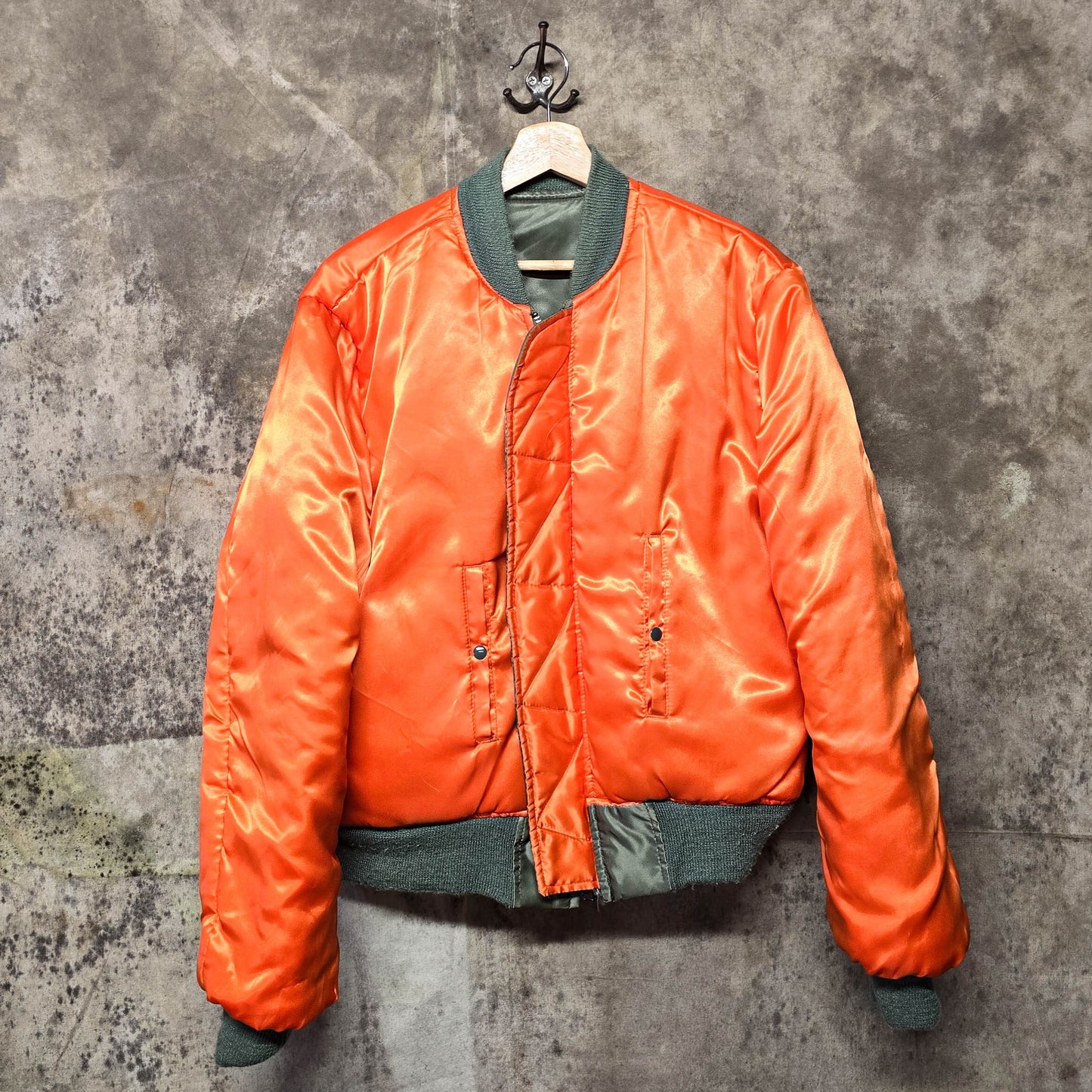 Vintage 1970s MA-1 Reversible Military Bomber Jacket
