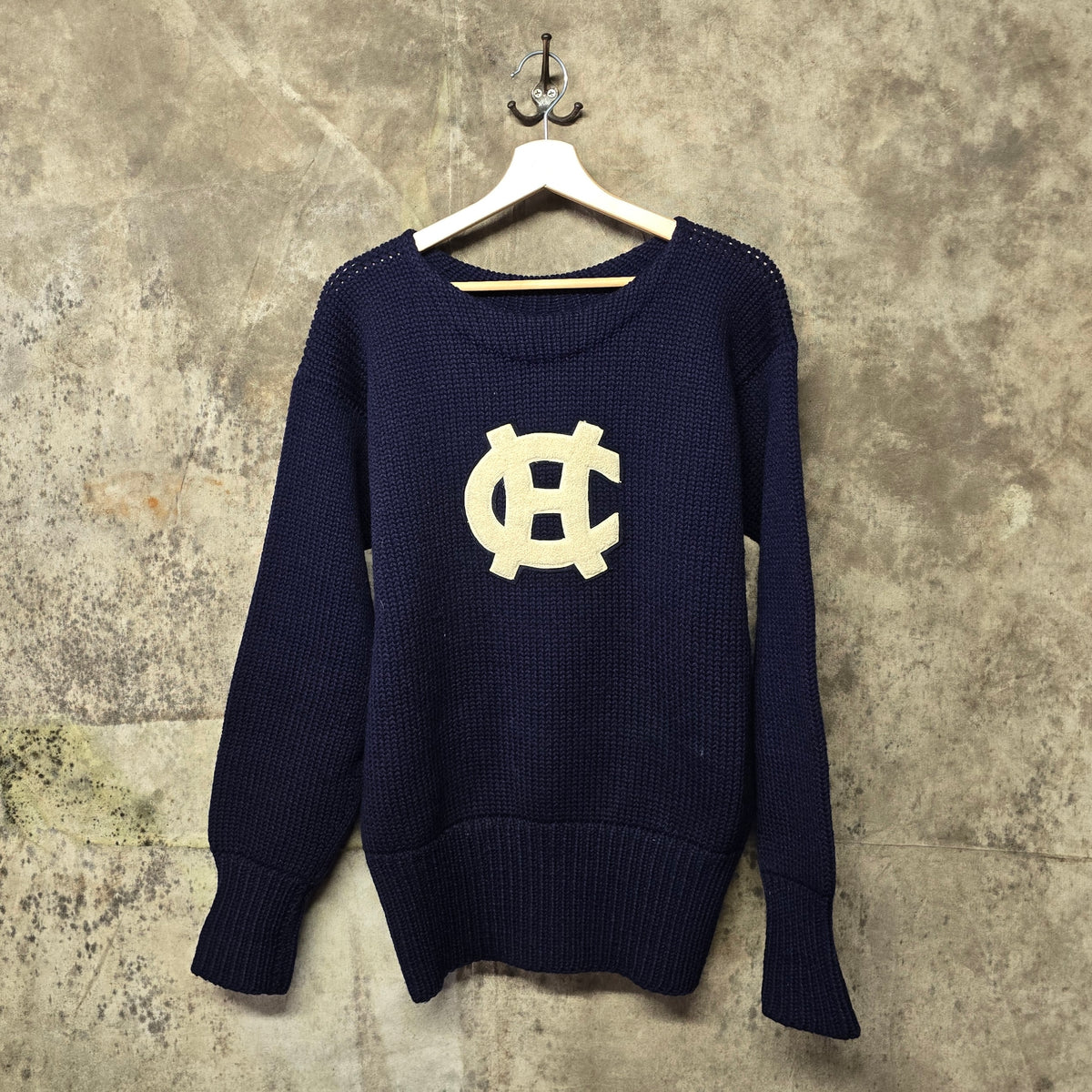 Vintage 1930s Holy Cross Chenille Patch Wool Varsity Sweater