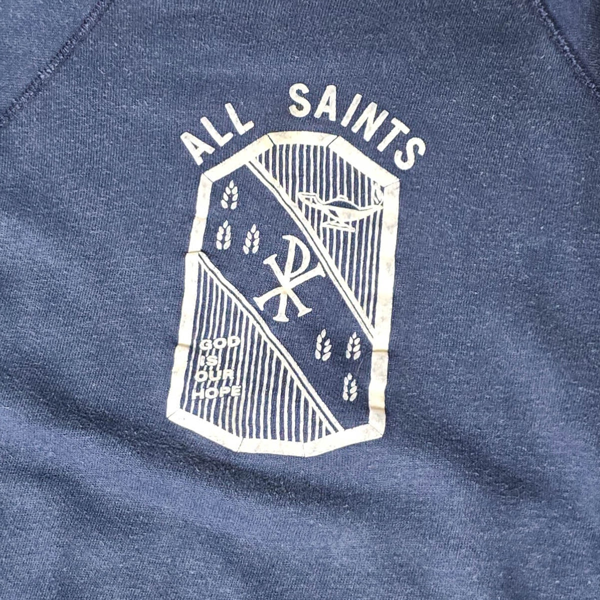 Vintage 1960s All Saints God Is Our Hope Crewneck Sweatshirt