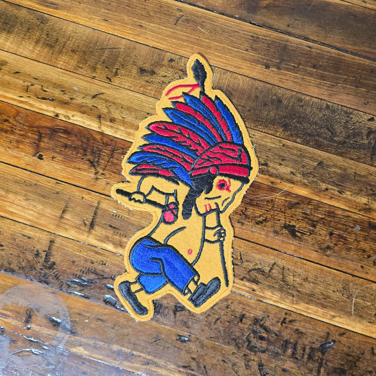 Vintage 1950s Embroidered Felt Native American Patch