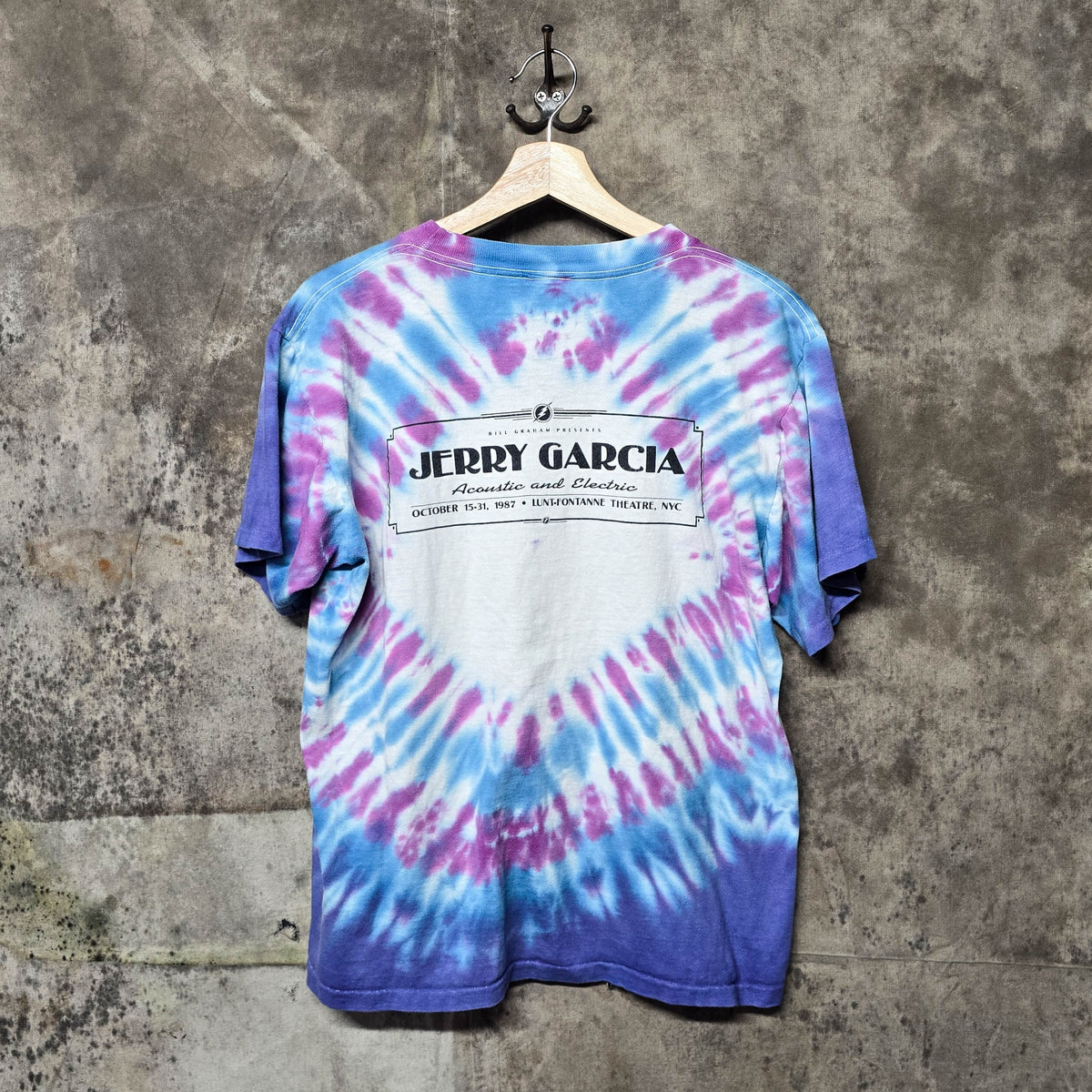 Vintage 1987 Jerry Garcia On Broadway Tie Dye Shirt