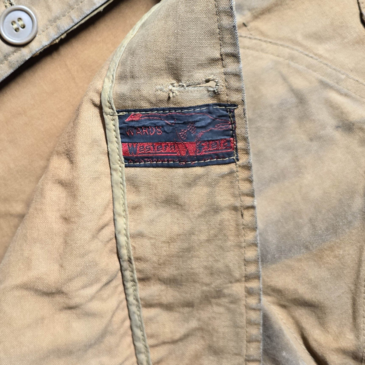 Vintage 1930s Montgomery Wards Western Field Duck Canvas Hunting Jacket