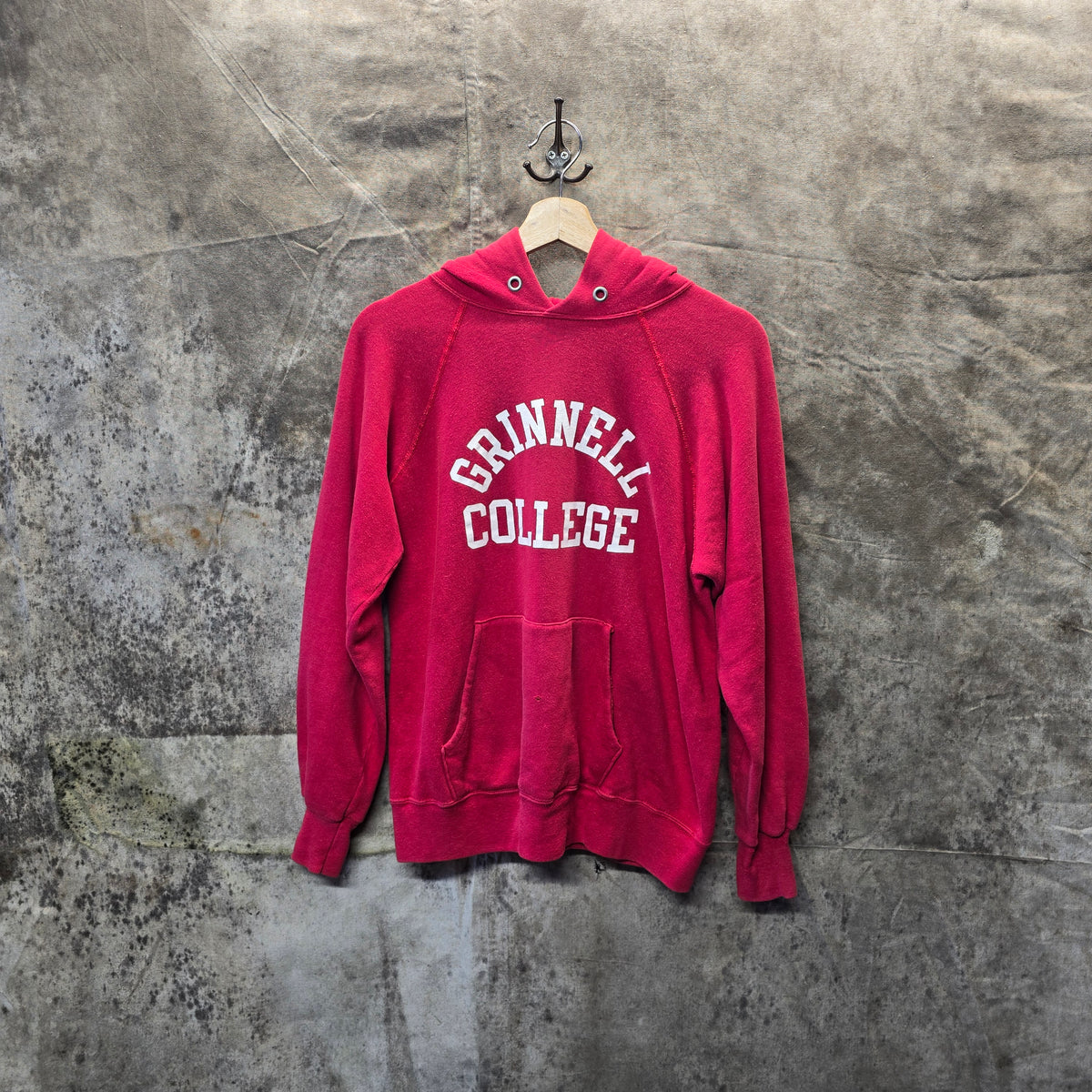 Vintage 1980s Grinnell College Champion Blue Bar Hooded Sweatshirt