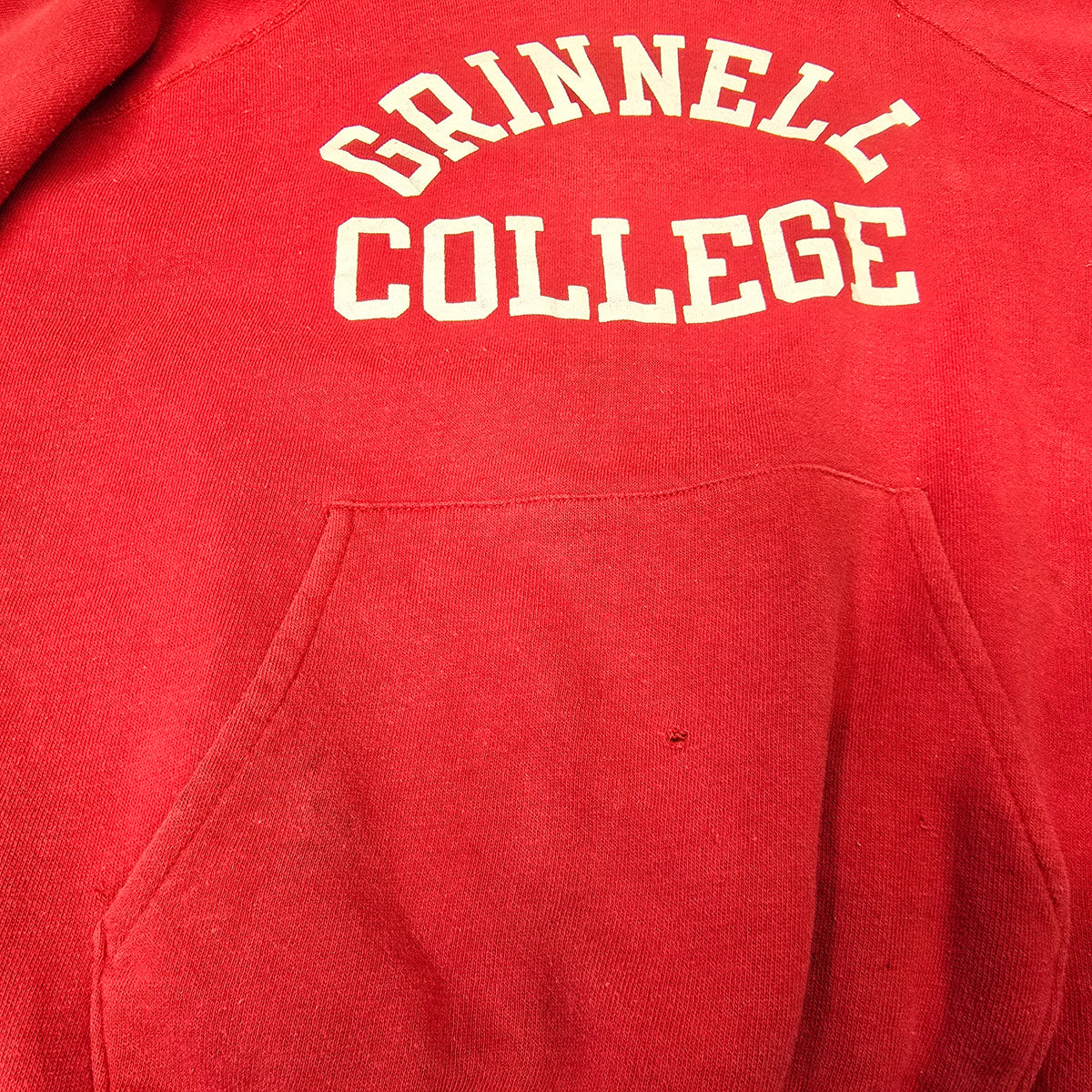 Vintage 1980s Grinnell College Champion Blue Bar Hooded Sweatshirt