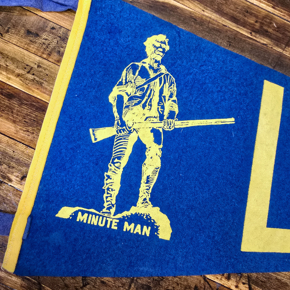 Vintage 1950s Lexington Minute Man Pennant
