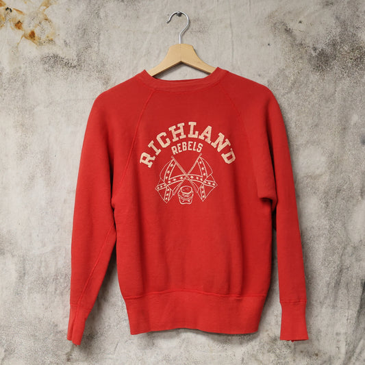 Vintage 1960s Champion Richland Rebels Highschool Crewneck Sweatshirt