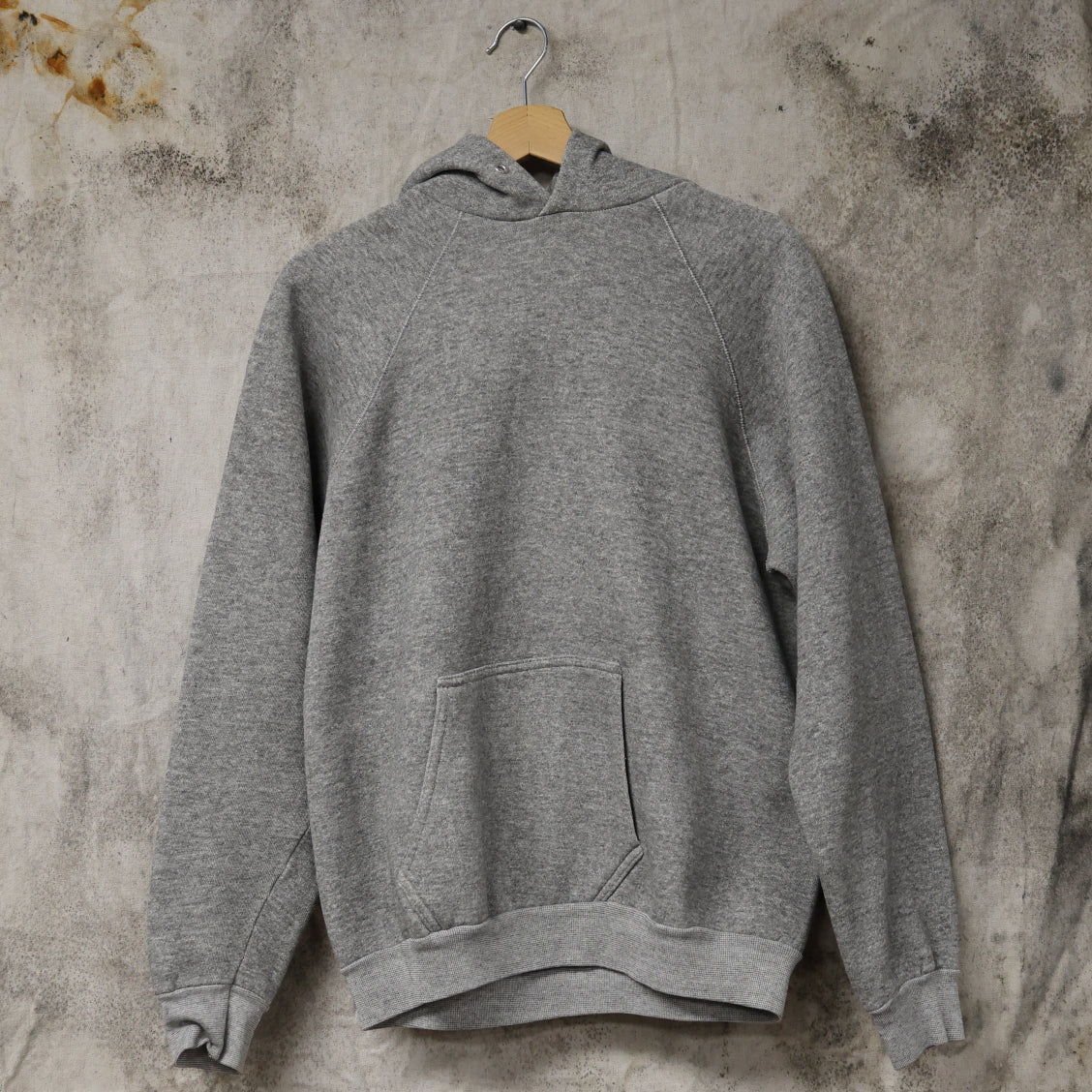 Vintage 1970s Superweight Blank Grey Hooded Sweatshirt