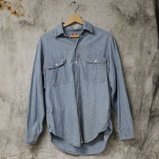 Vintage 1950s Big Mac 100% Cotton Chambray Button-Up Shirt