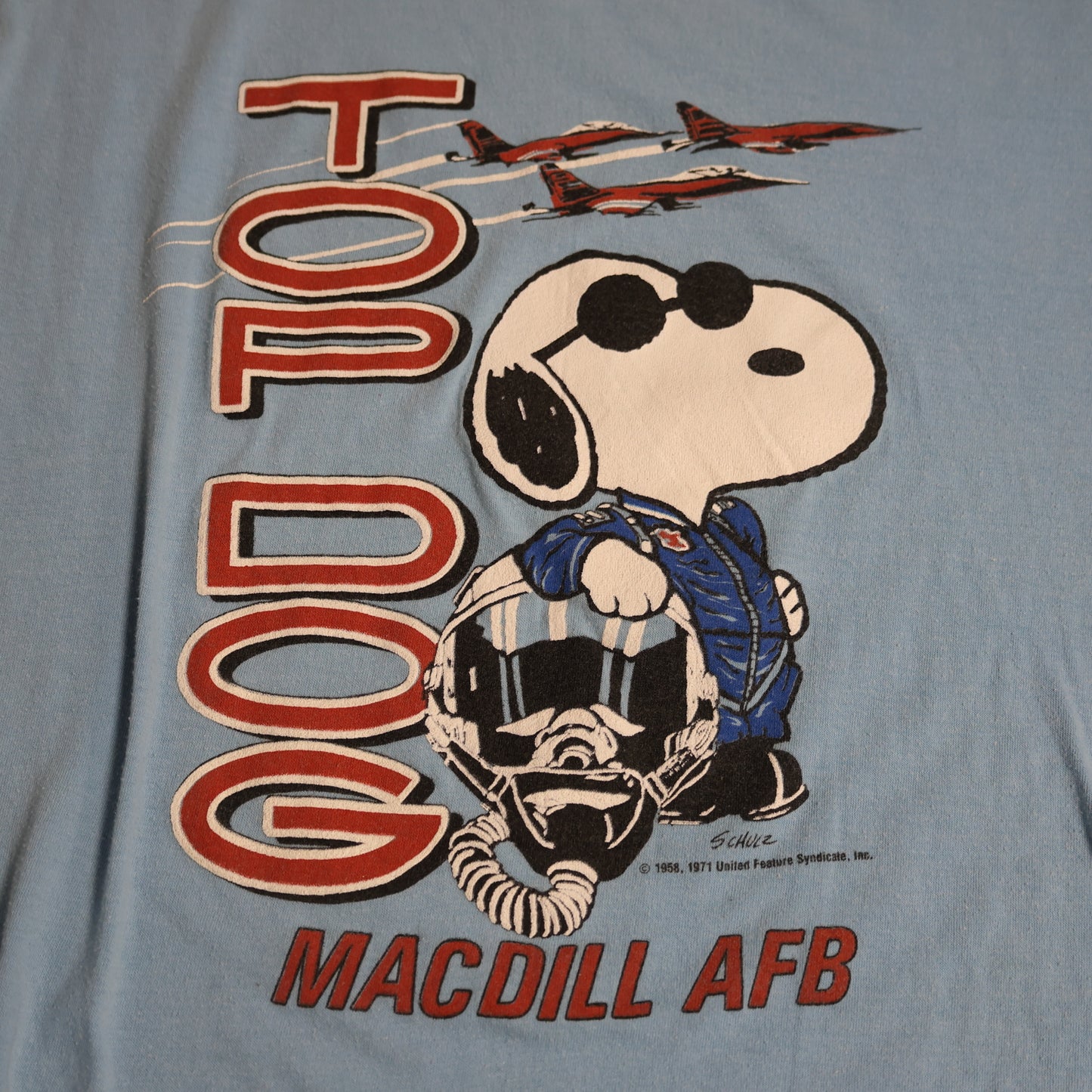 Vintage 1970s Snoopy Top Dog MacDill Air Force Base T-Shirt