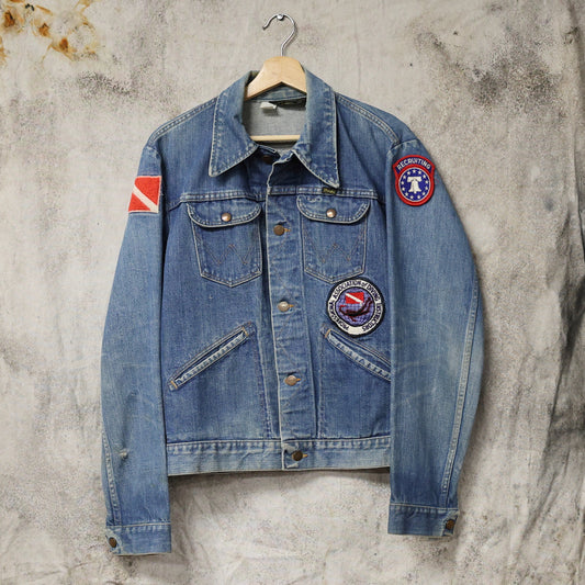 Vintage 1970s Wrangler Patched Denim Jacket