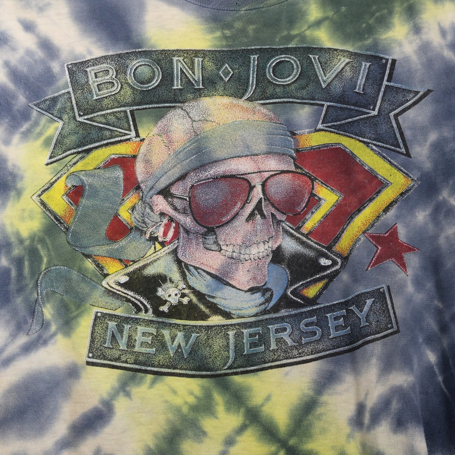 Vintage 1980s Symmetria Bon Jovi New Jersey Tie Dye T-Shirt