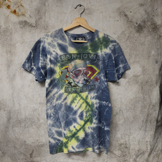 Vintage 1980s Symmetria Bon Jovi New Jersey Tie Dye T-Shirt